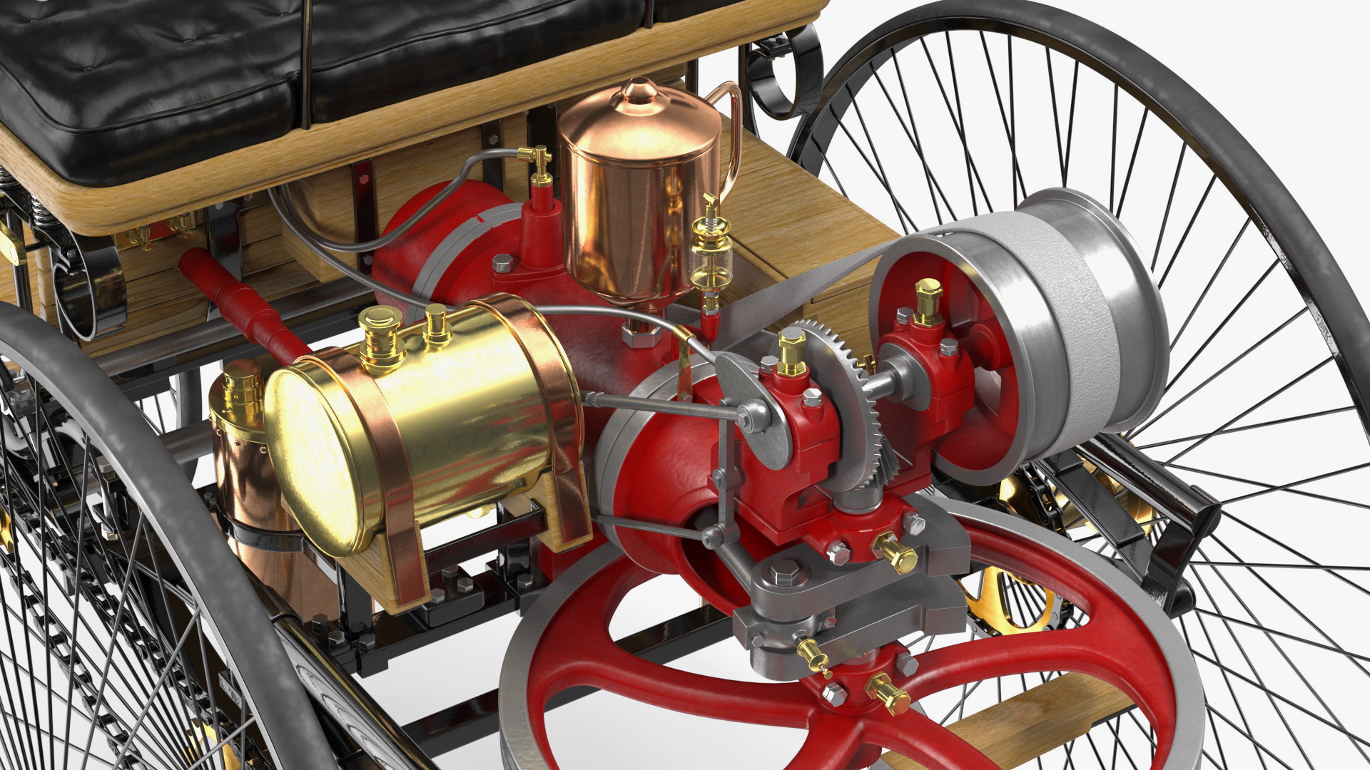 Benz Patent Motorwagen Rigged 3D model