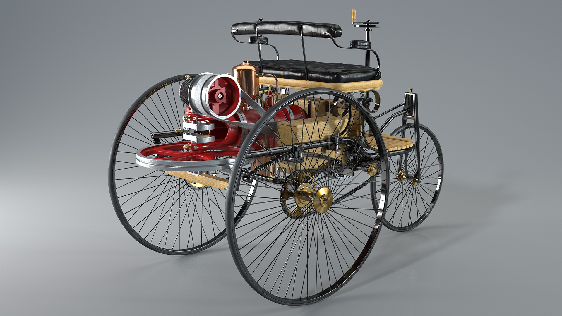 Benz Patent Motorwagen Rigged 3D model