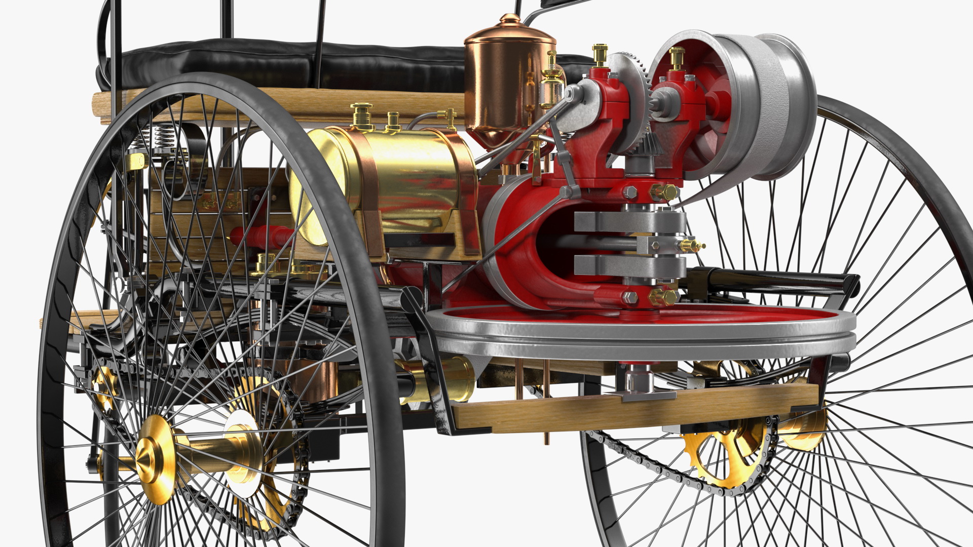 Benz Patent Motorwagen Rigged 3D model