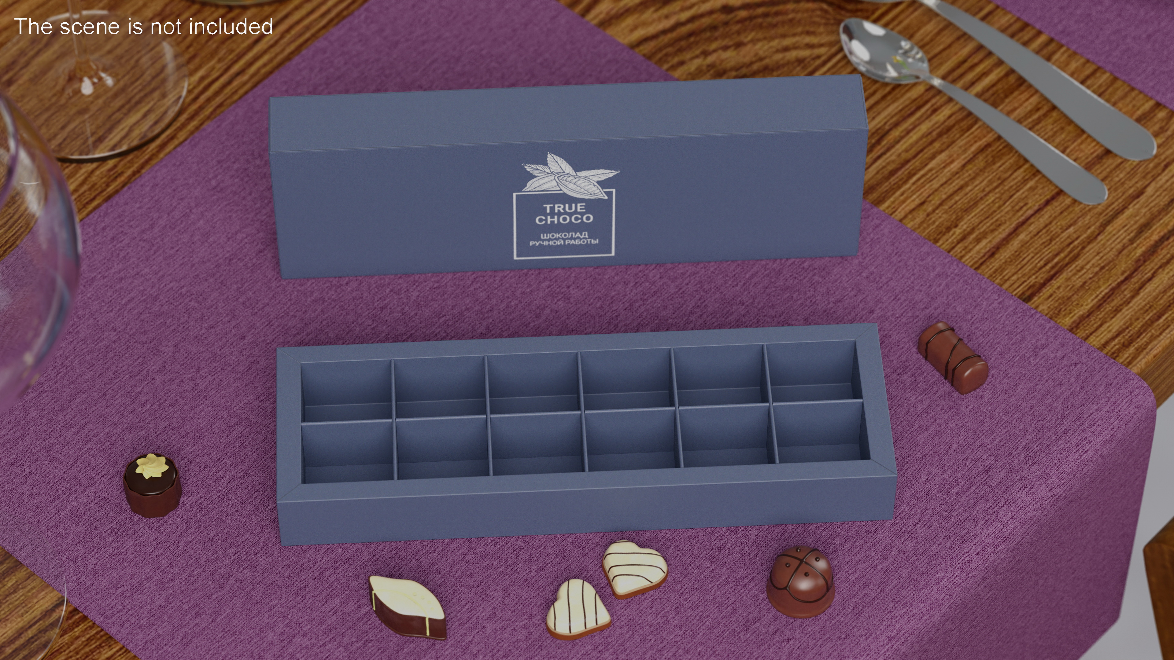 3D model Empty Chocolate Box True Choco Open