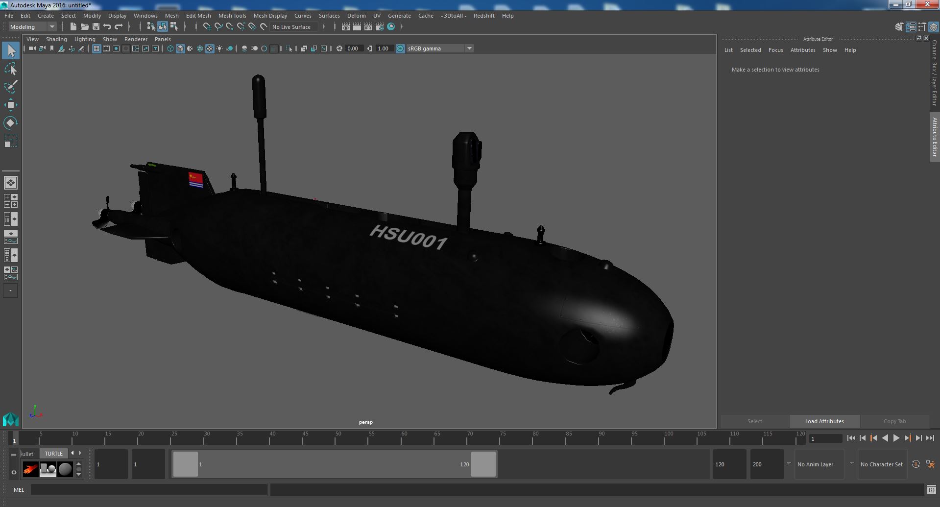 3D HSU 001 Chinese Submarine Drone