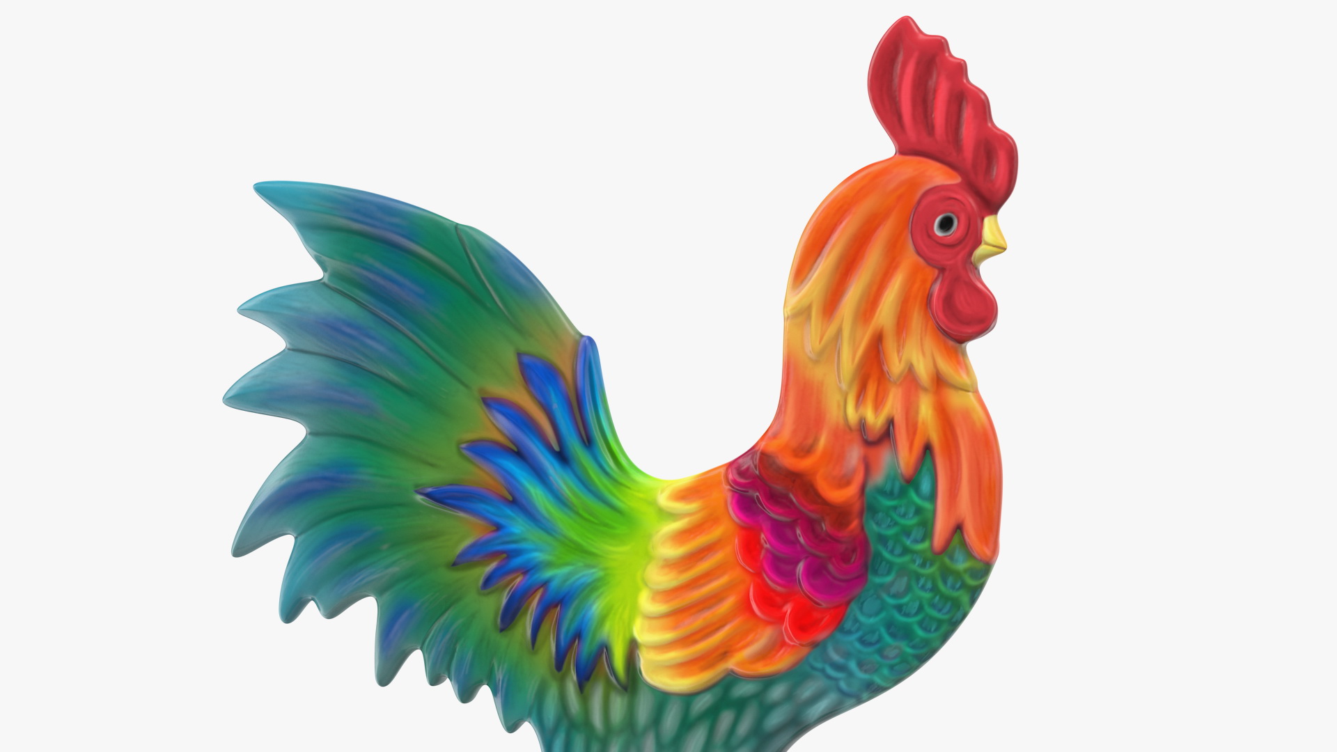 Painted Rooster Weathervane 3D