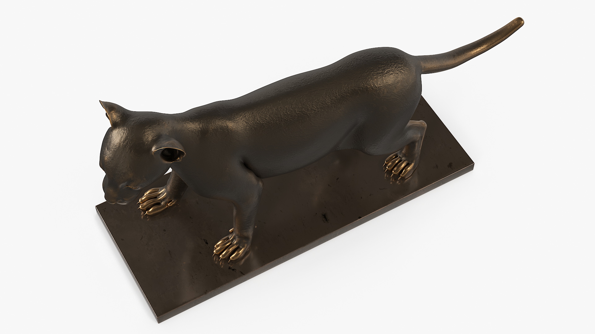 3D model Bronze Lion Cub Sculpture