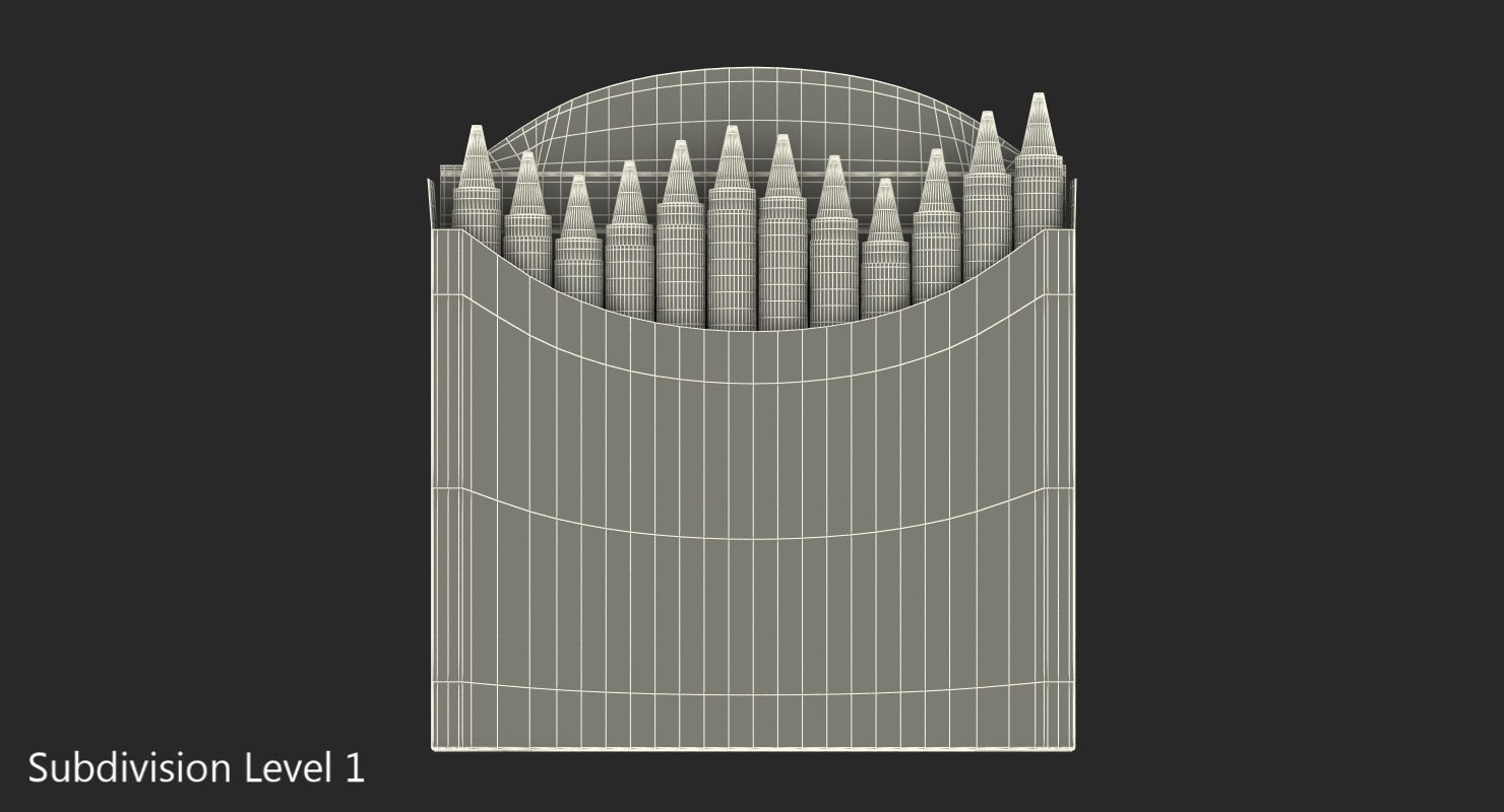 Opened Crayons Box 12 Count 3D