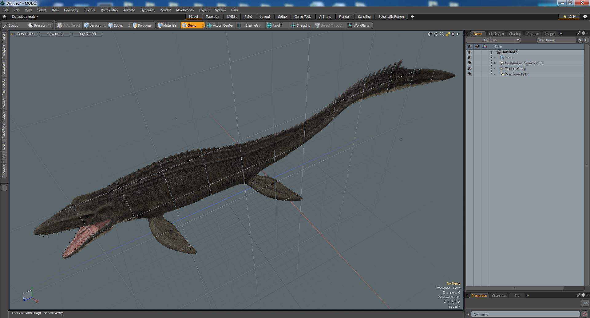 Mosasaurus Swimming 3D model