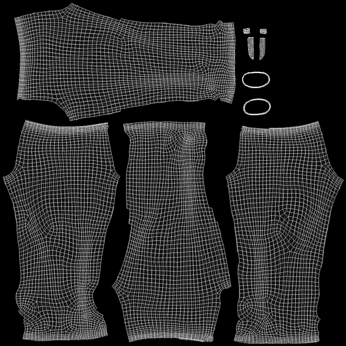 3D Pinstripe Suit with Tie model