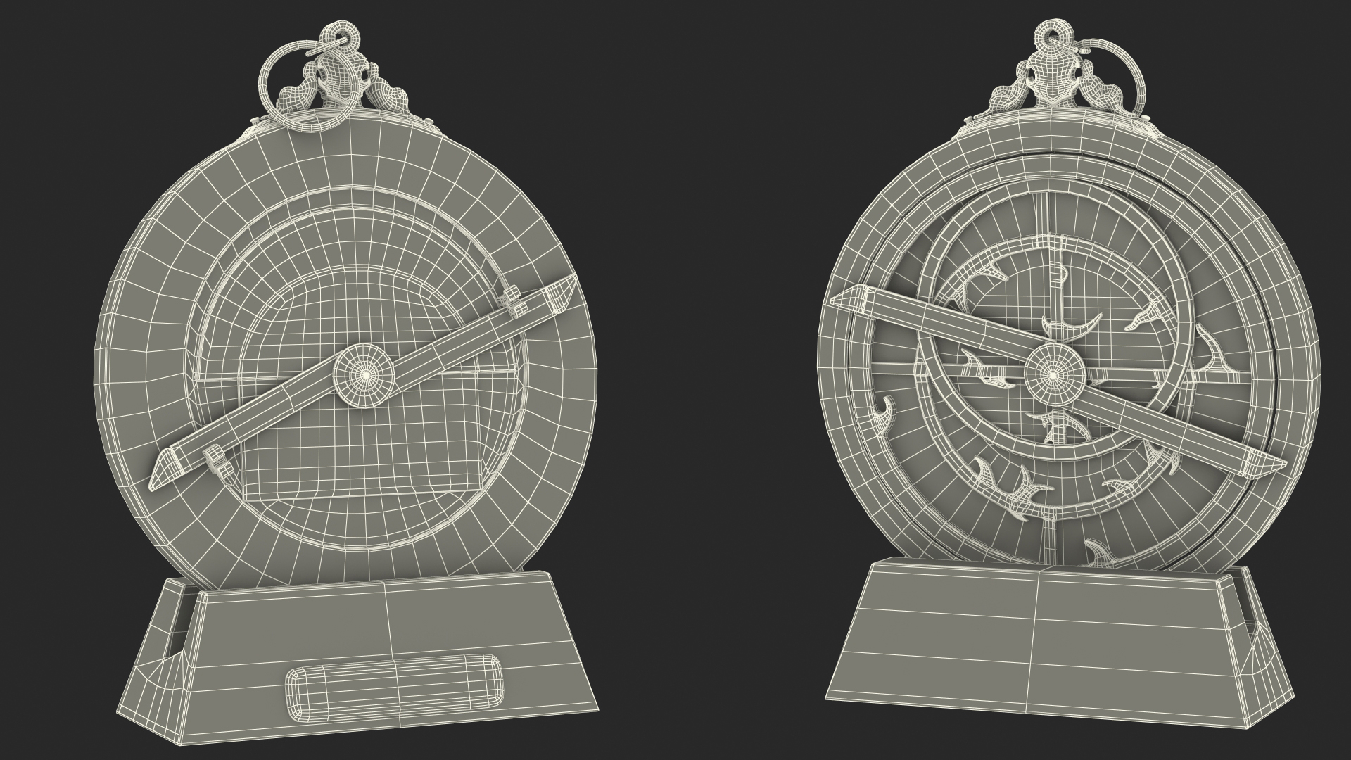 Astrolabe with Wooden Stand 3D