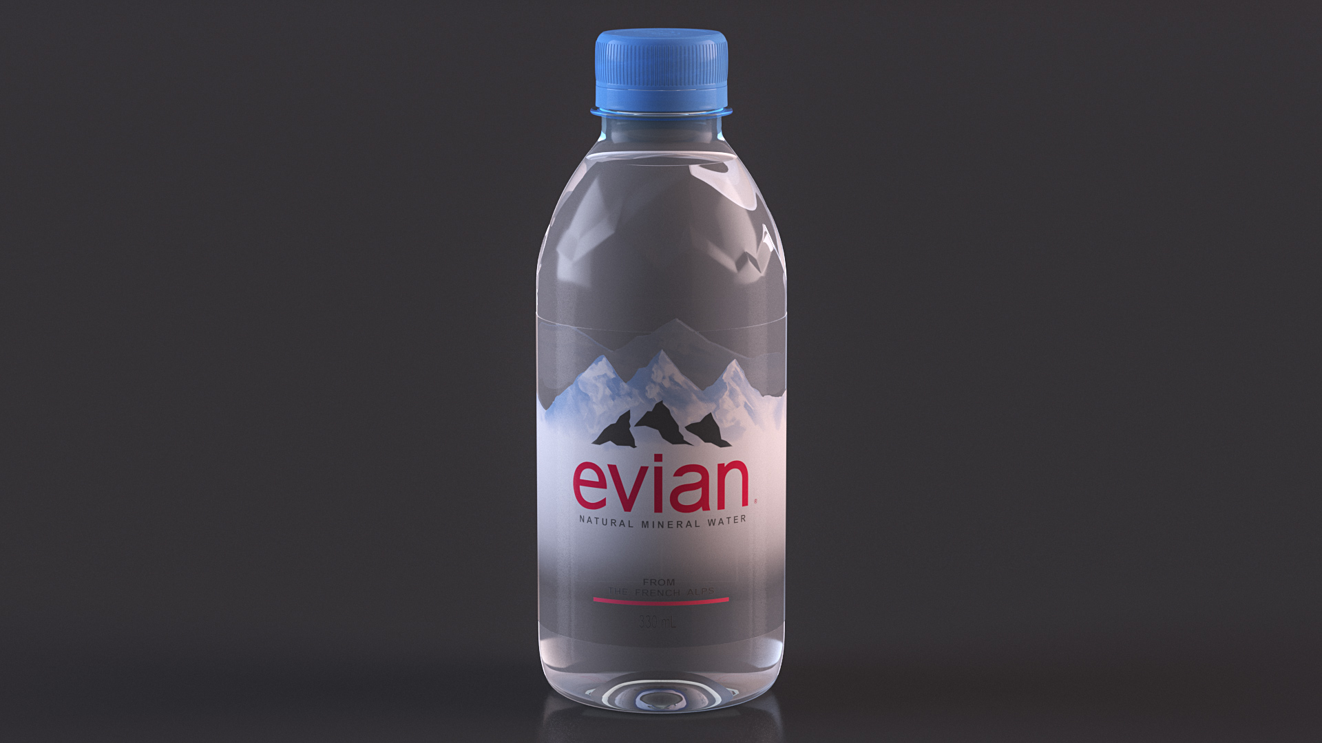 3D Evian Natural Mineral Water 330ml Plastic Bottle model