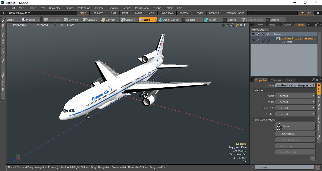 Lockheed L1011 Stargazer with Pegasus XL Rocket 3D