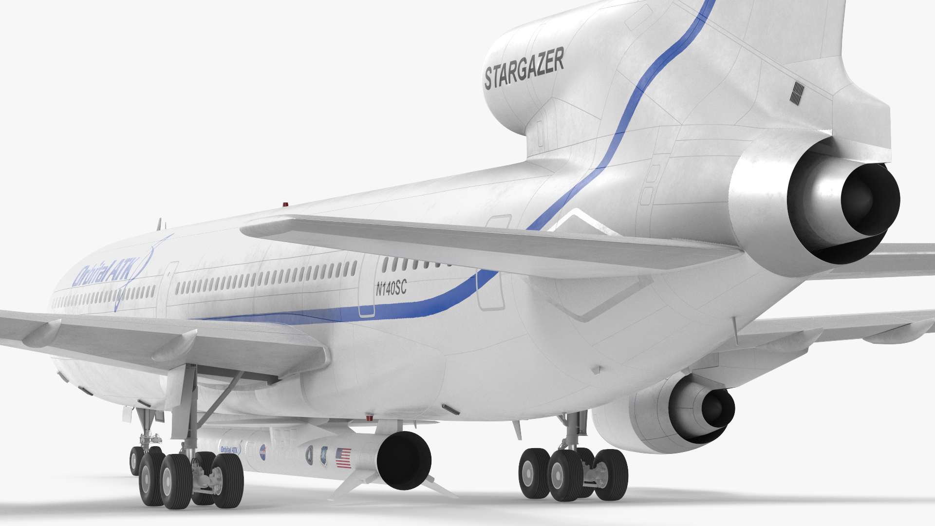 Lockheed L1011 Stargazer with Pegasus XL Rocket 3D