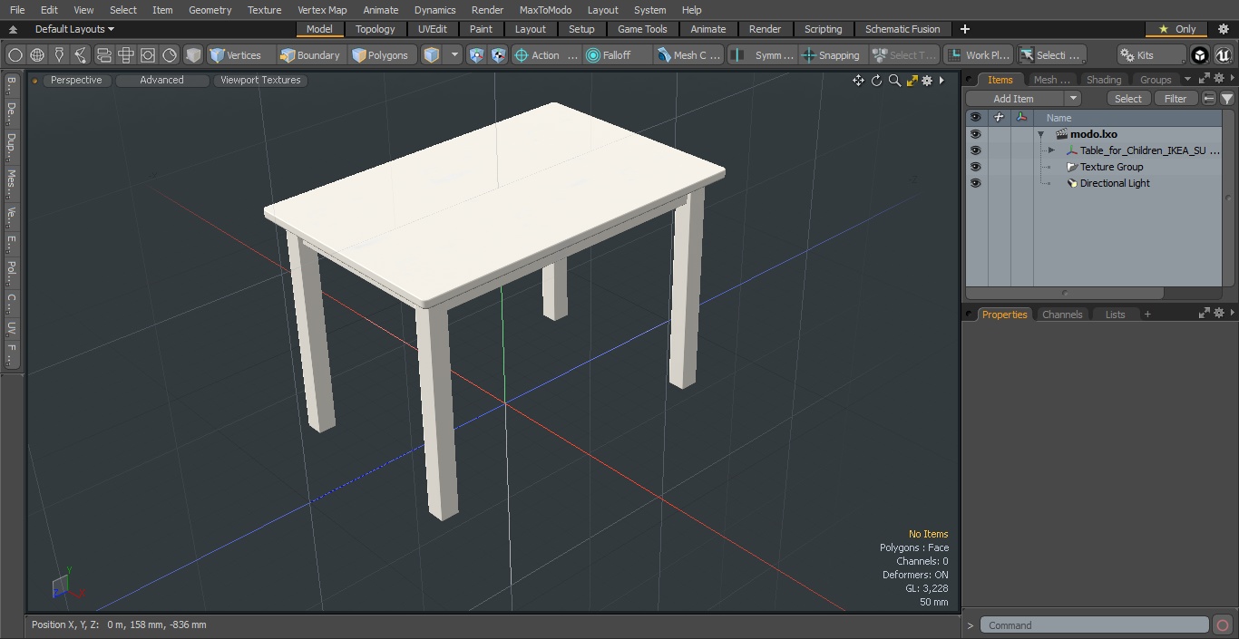 Table for Children IKEA SUNDVIK White 3D