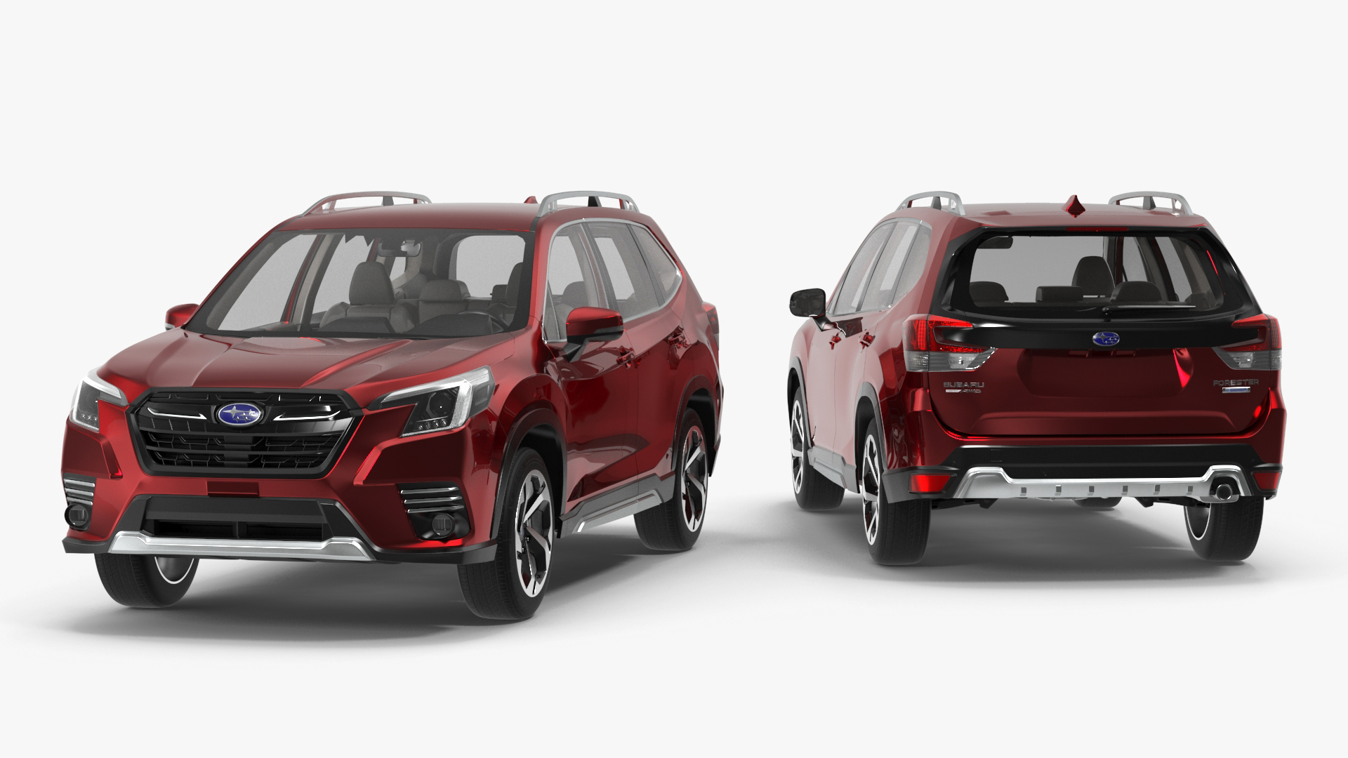 3D model Red Subaru Forester 2022 Simple Interior