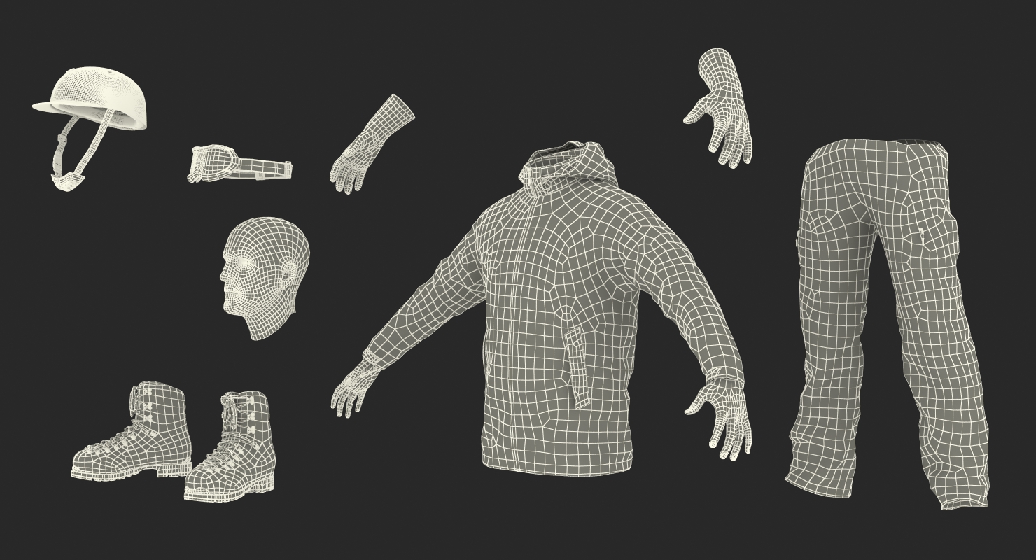 3D Snowboarder in Winter Sports Gear model