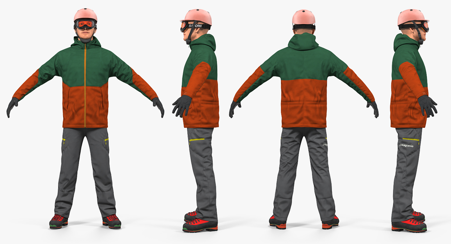 3D Snowboarder in Winter Sports Gear model