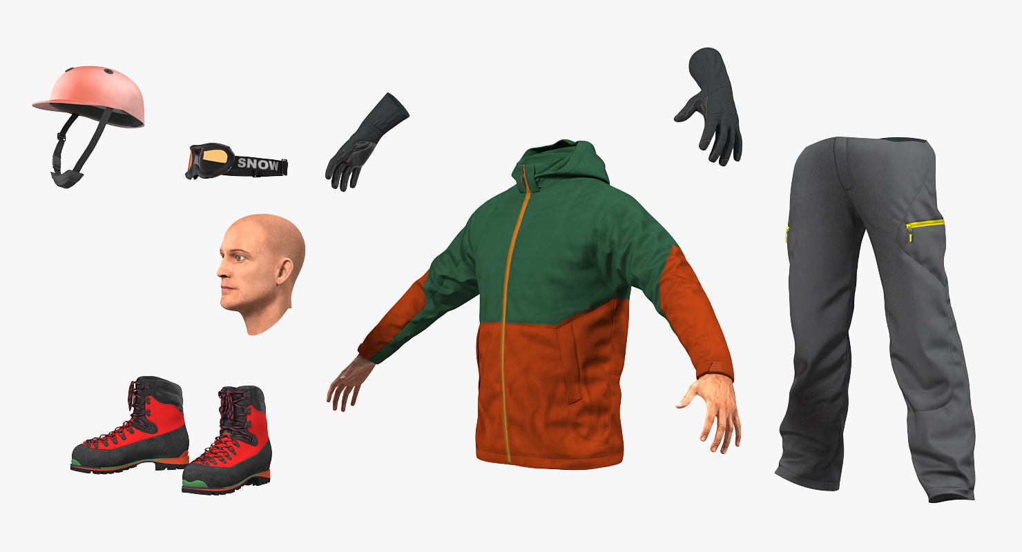 3D Snowboarder in Winter Sports Gear model