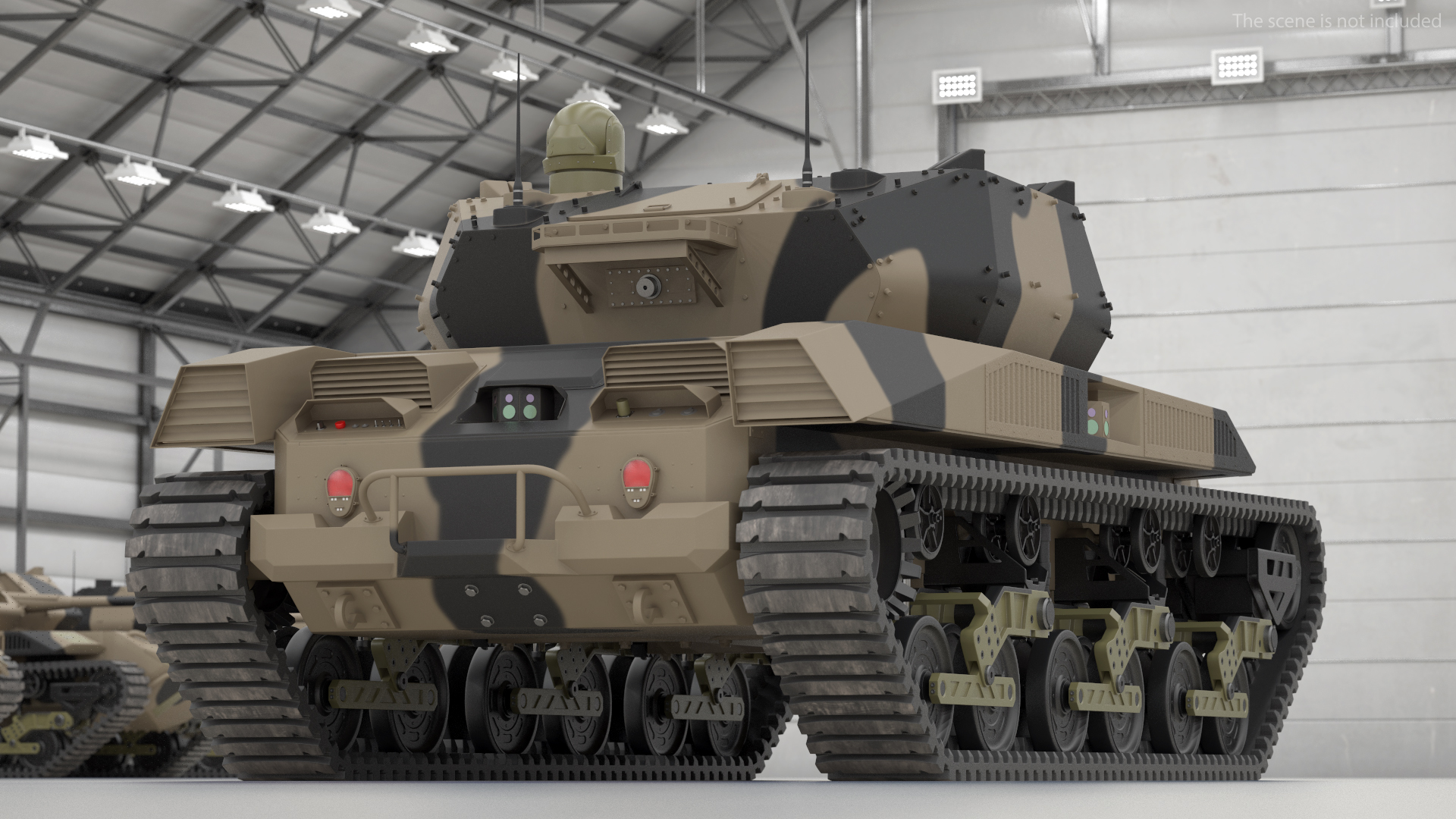 3D Robotic Electric Tank Camo Rigged model