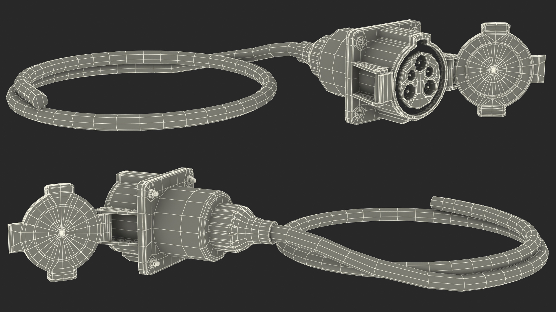 SAE J1772 Level 2 EV Charging Connector 3D model