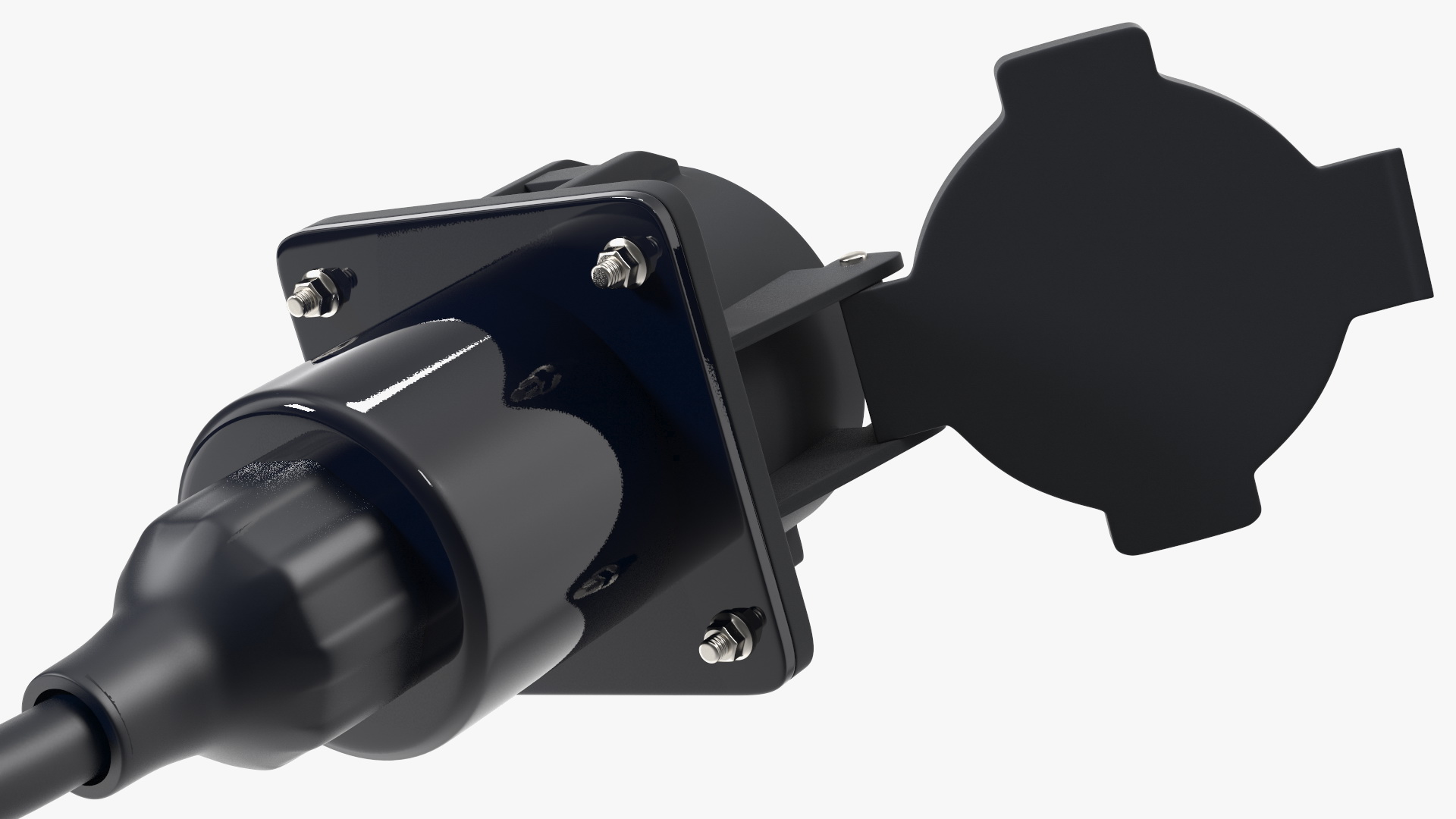 SAE J1772 Level 2 EV Charging Connector 3D model