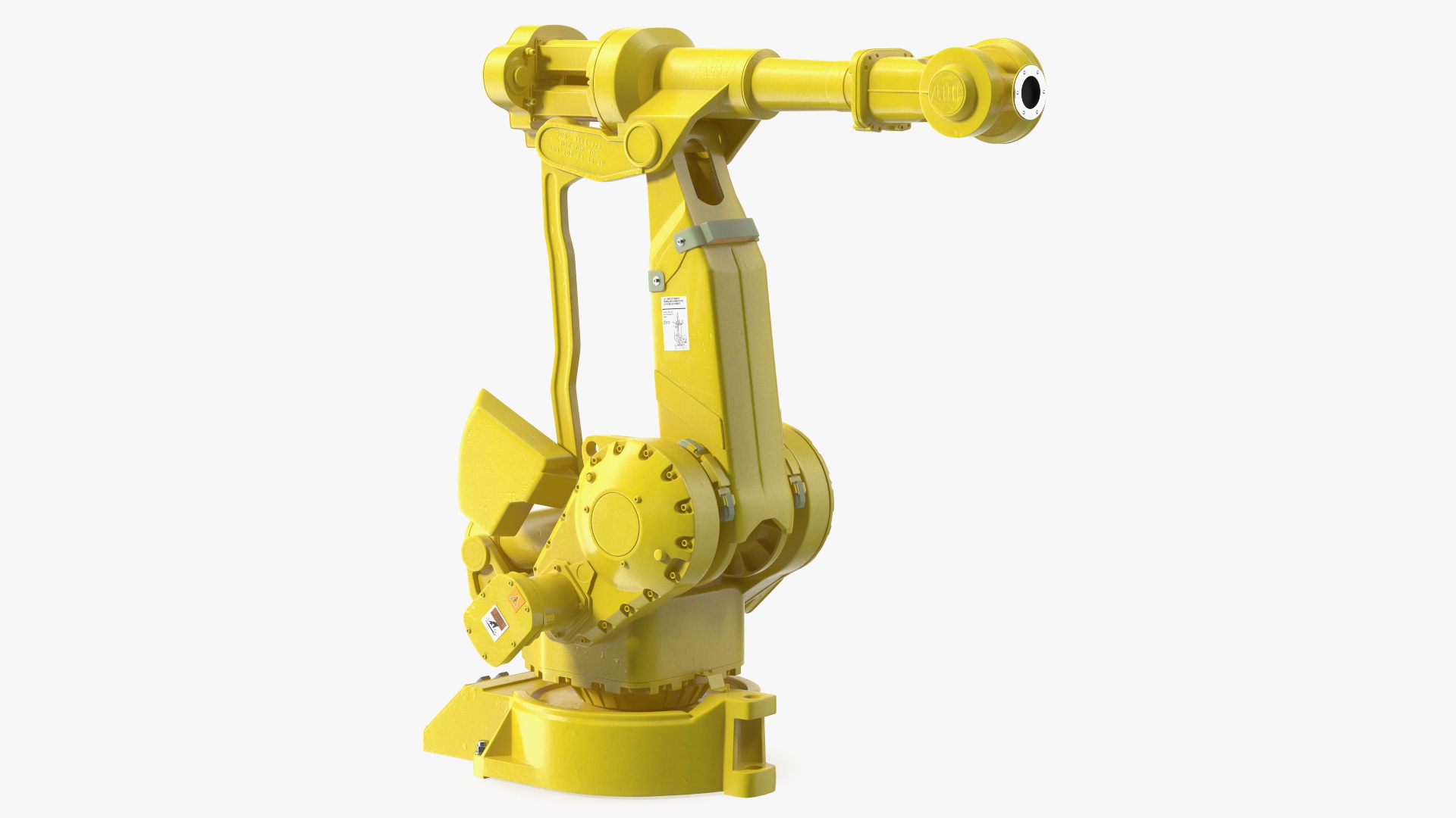 3D High Speed Industrial Robot Yellow Rigged