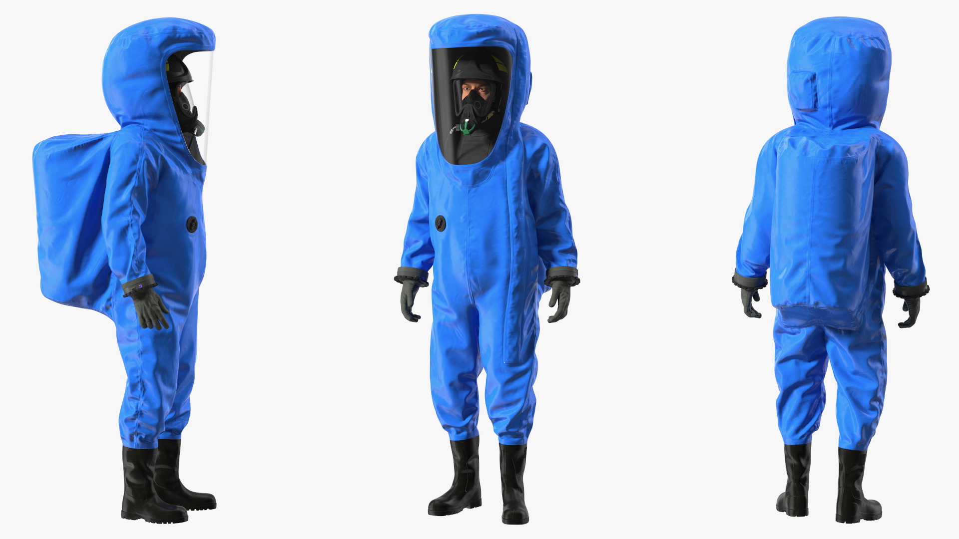 3D Fully Encapsulating Chemical Protection Suit Standing Pose model