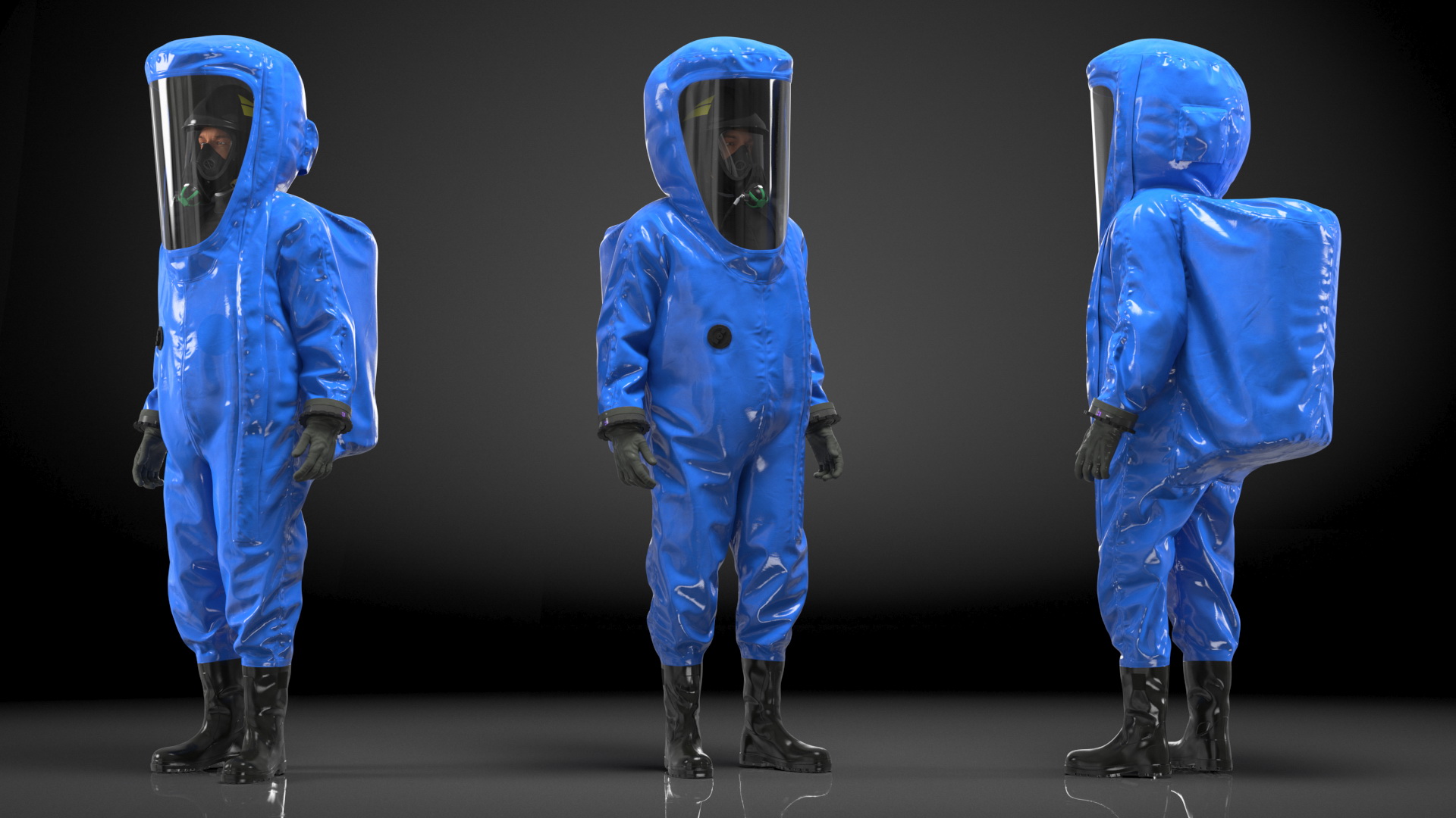 3D Fully Encapsulating Chemical Protection Suit Standing Pose model