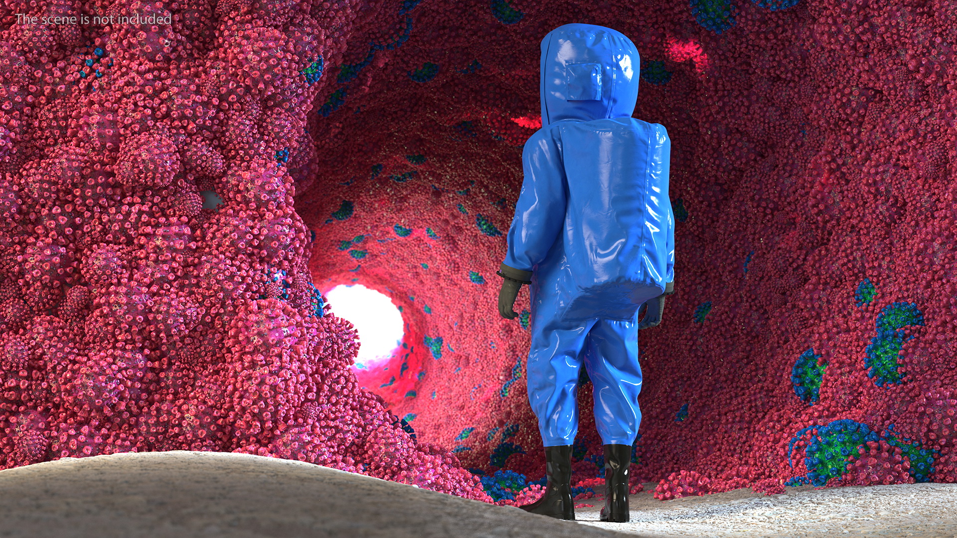 3D Fully Encapsulating Chemical Protection Suit Standing Pose model