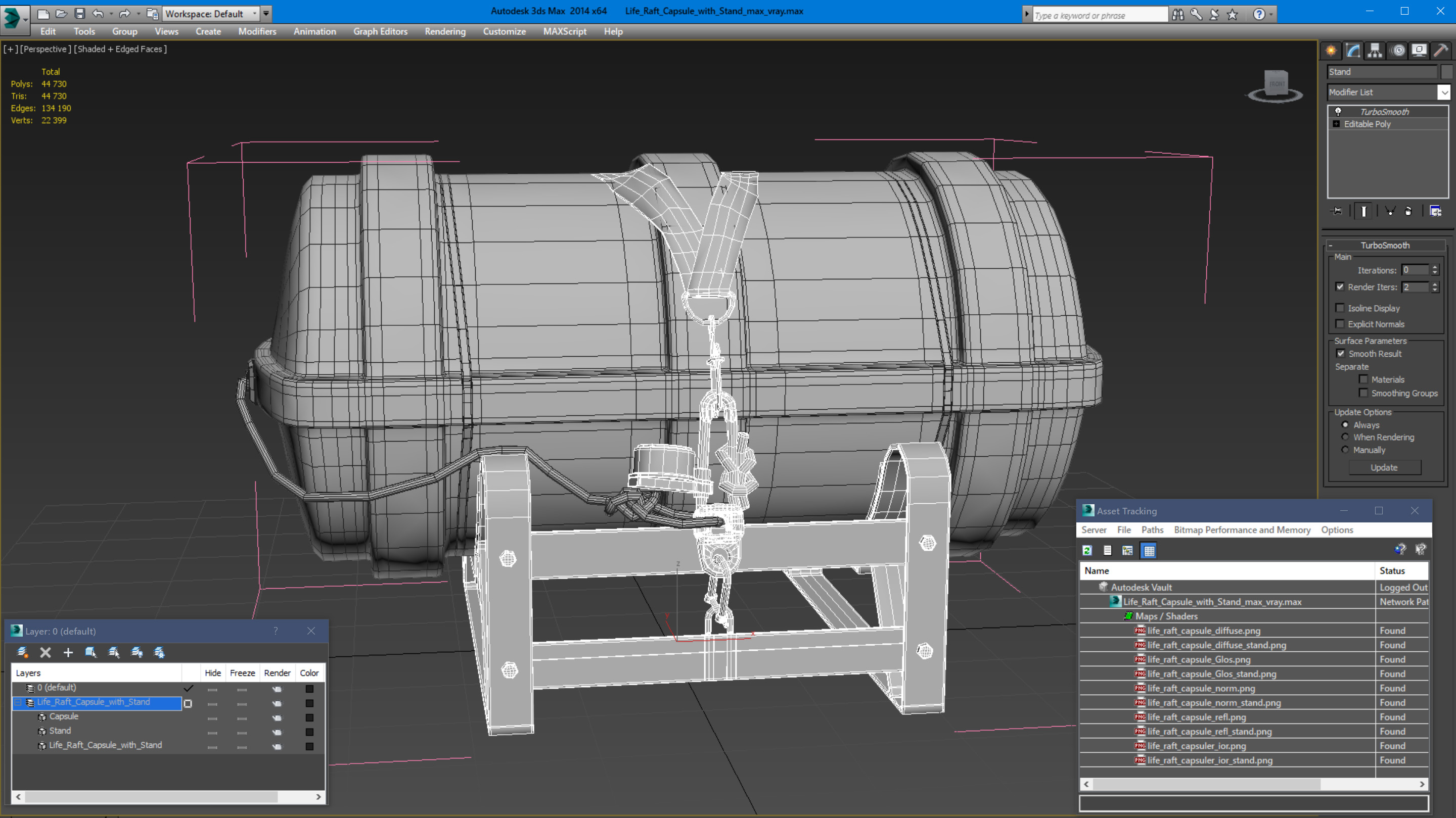 3D Life Raft Capsule with Stand model