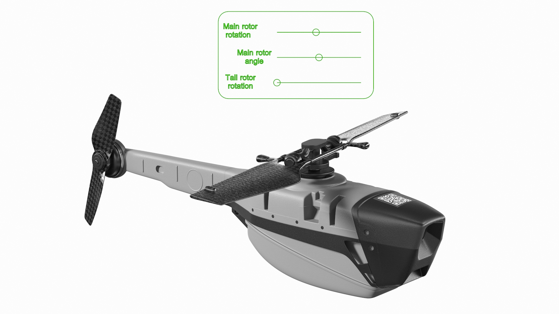 Flir Drone Black Hornet Nano UAV Rigged 3D model