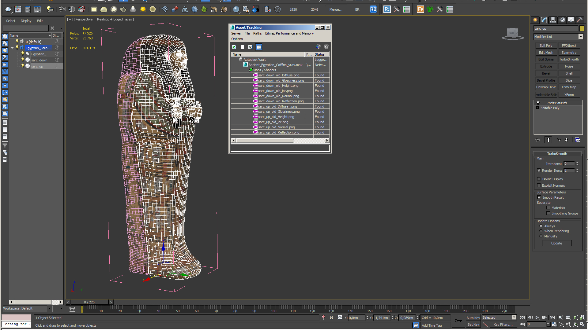 3D Ancient Egyptian Coffin model