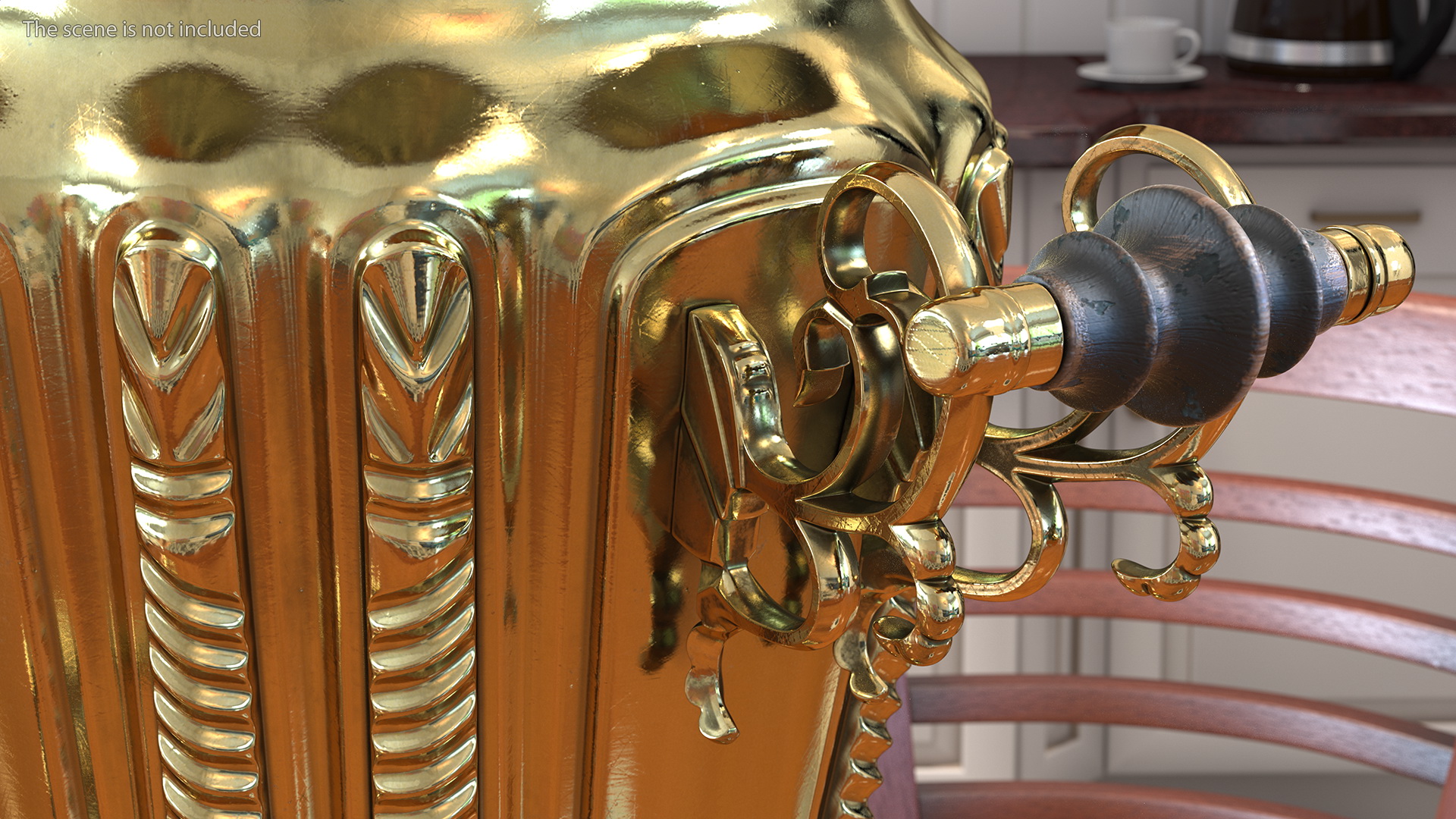 Russian Antique Brass Samovar 3D model