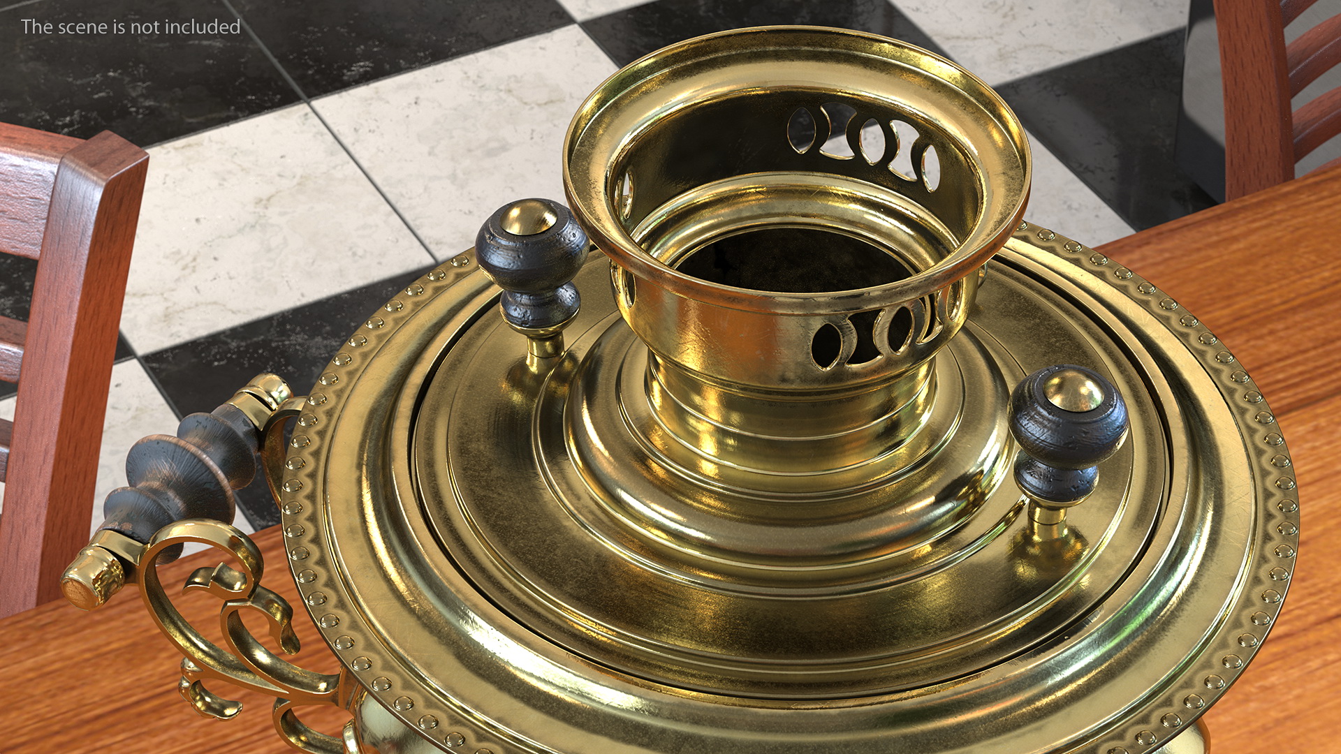 Russian Antique Brass Samovar 3D model