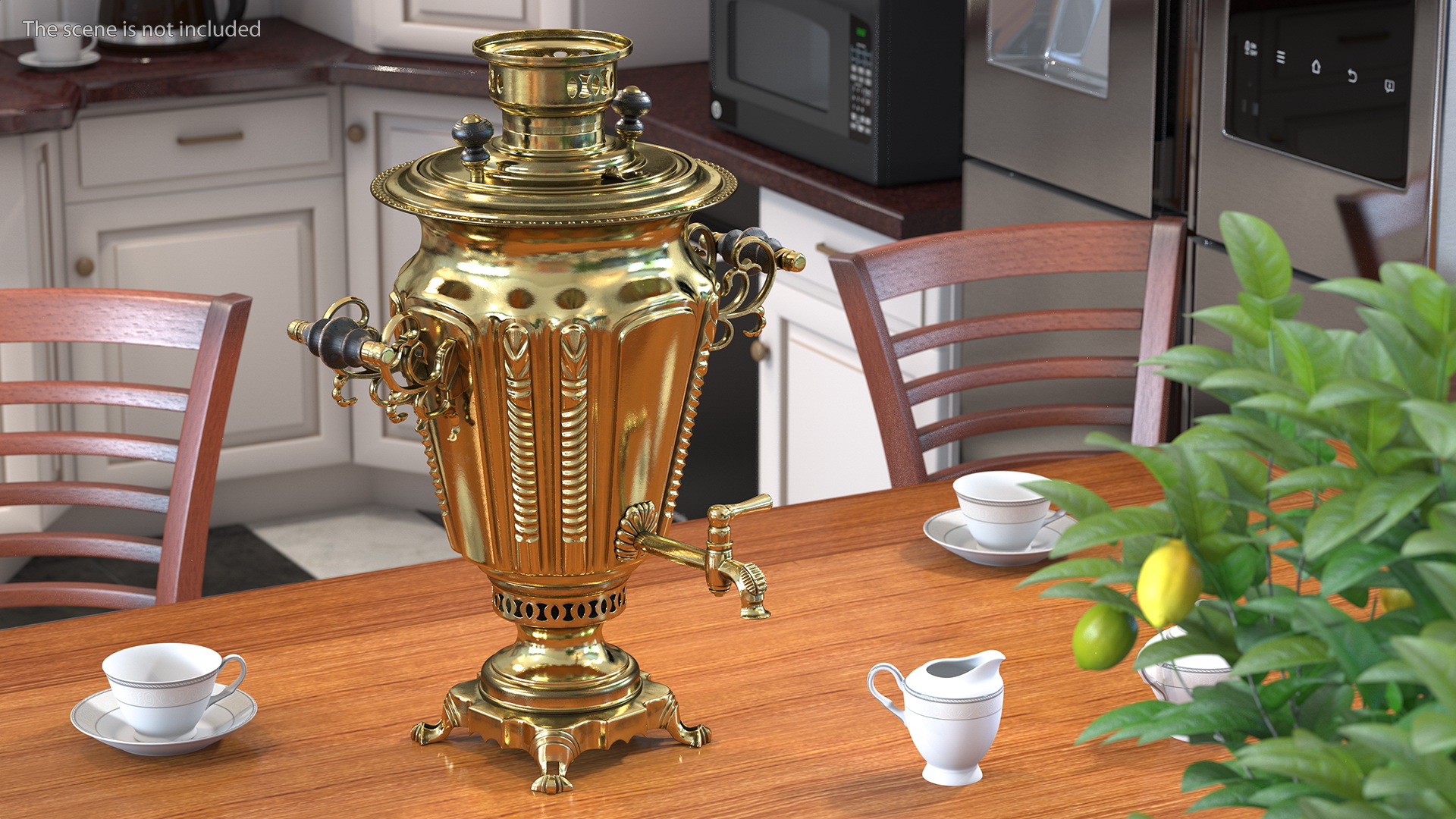 Russian Antique Brass Samovar 3D model