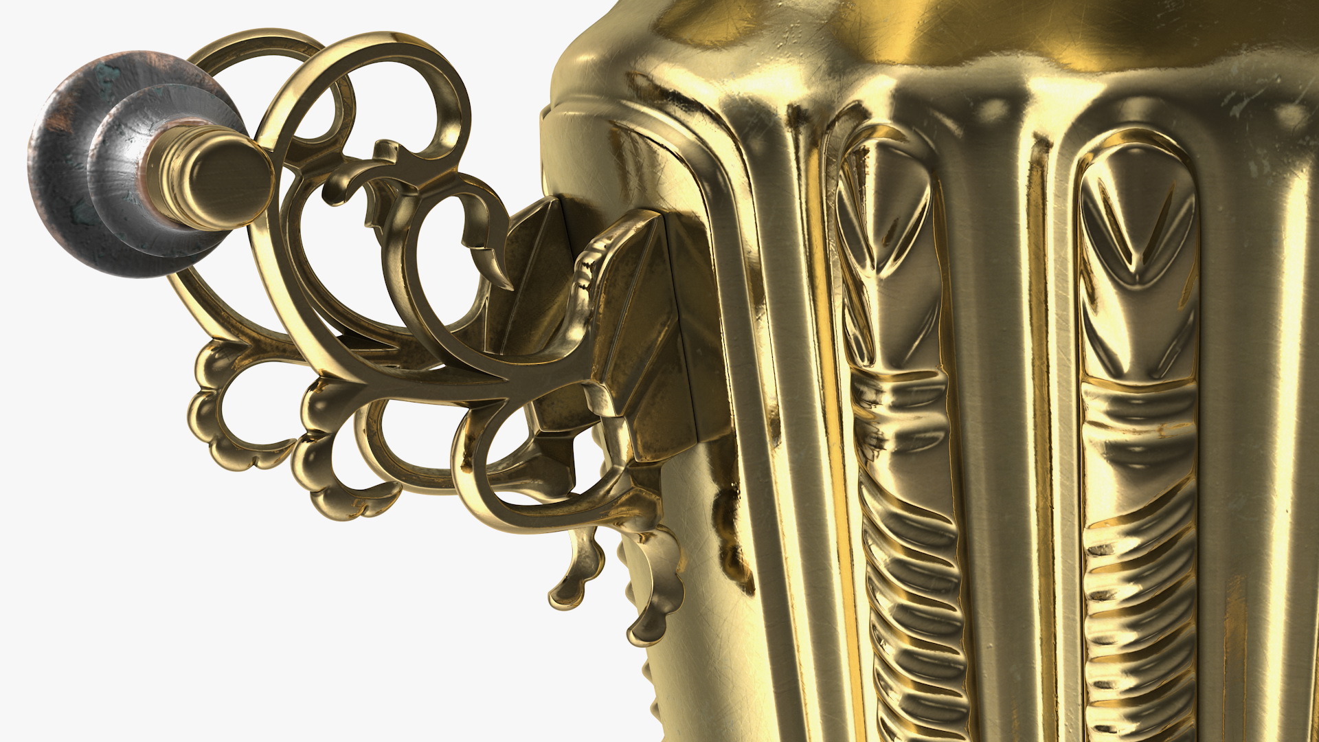 Russian Antique Brass Samovar 3D model