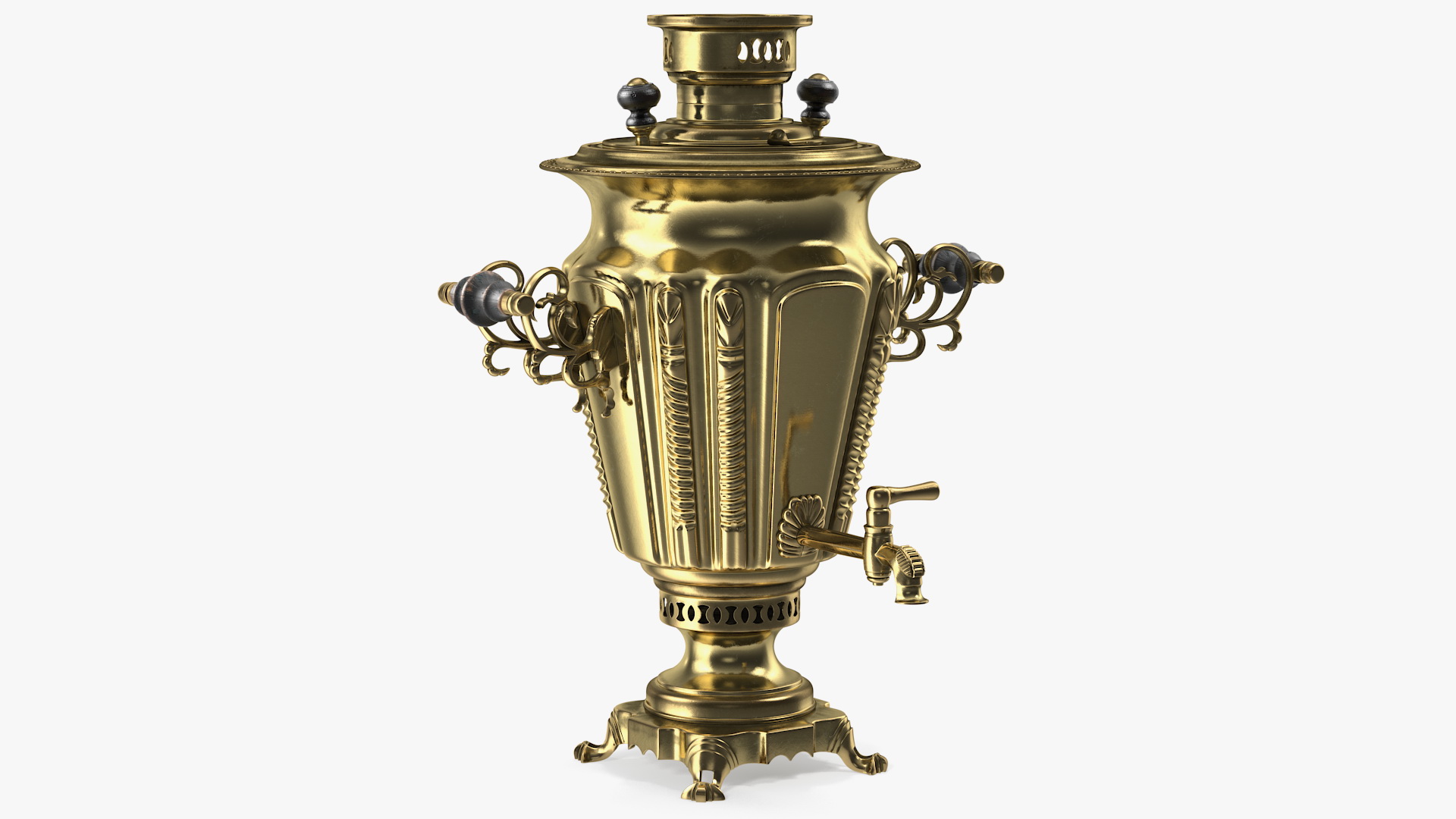 Russian Antique Brass Samovar 3D model