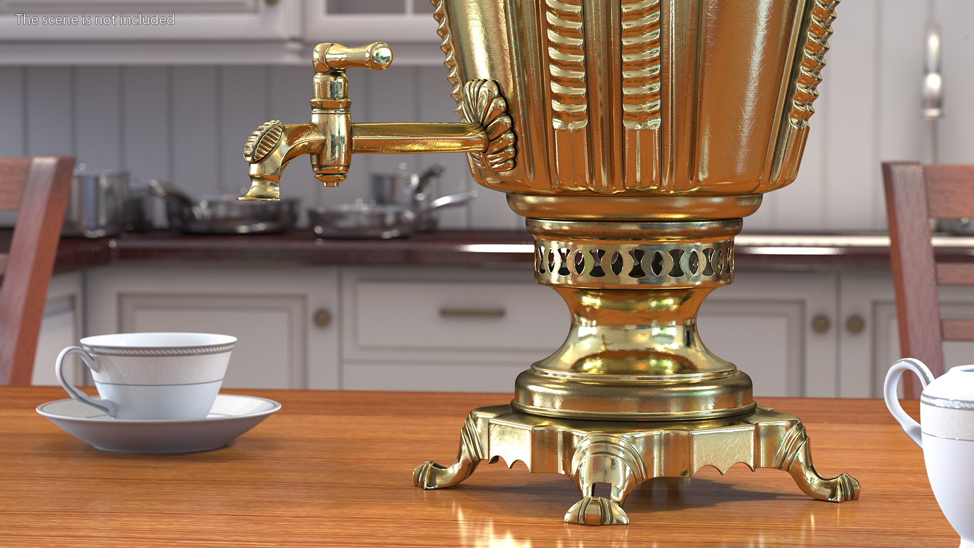 Russian Antique Brass Samovar 3D model