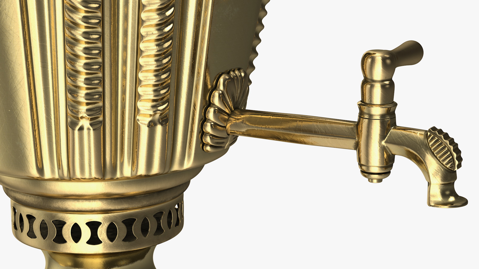 Russian Antique Brass Samovar 3D model