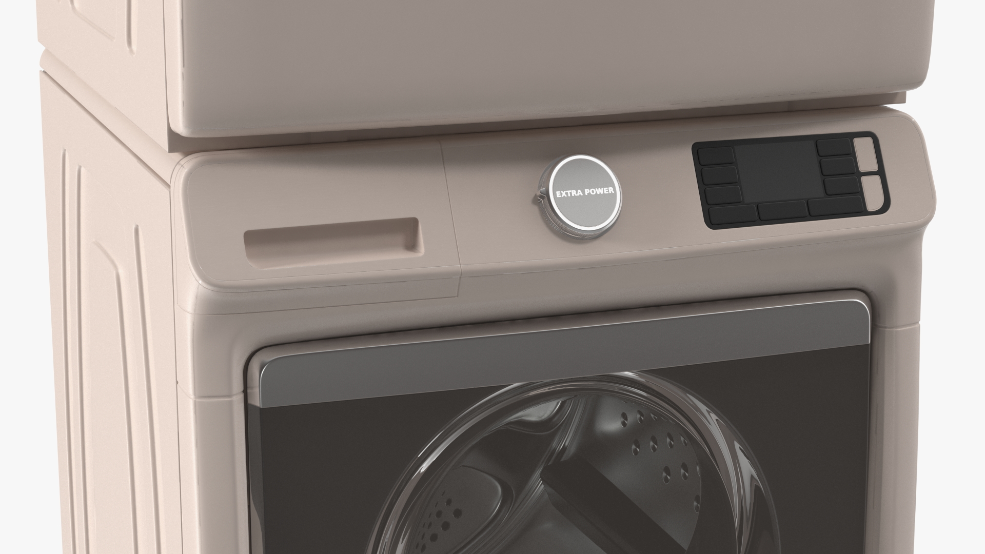 3D Beige Washer and Dryer Set