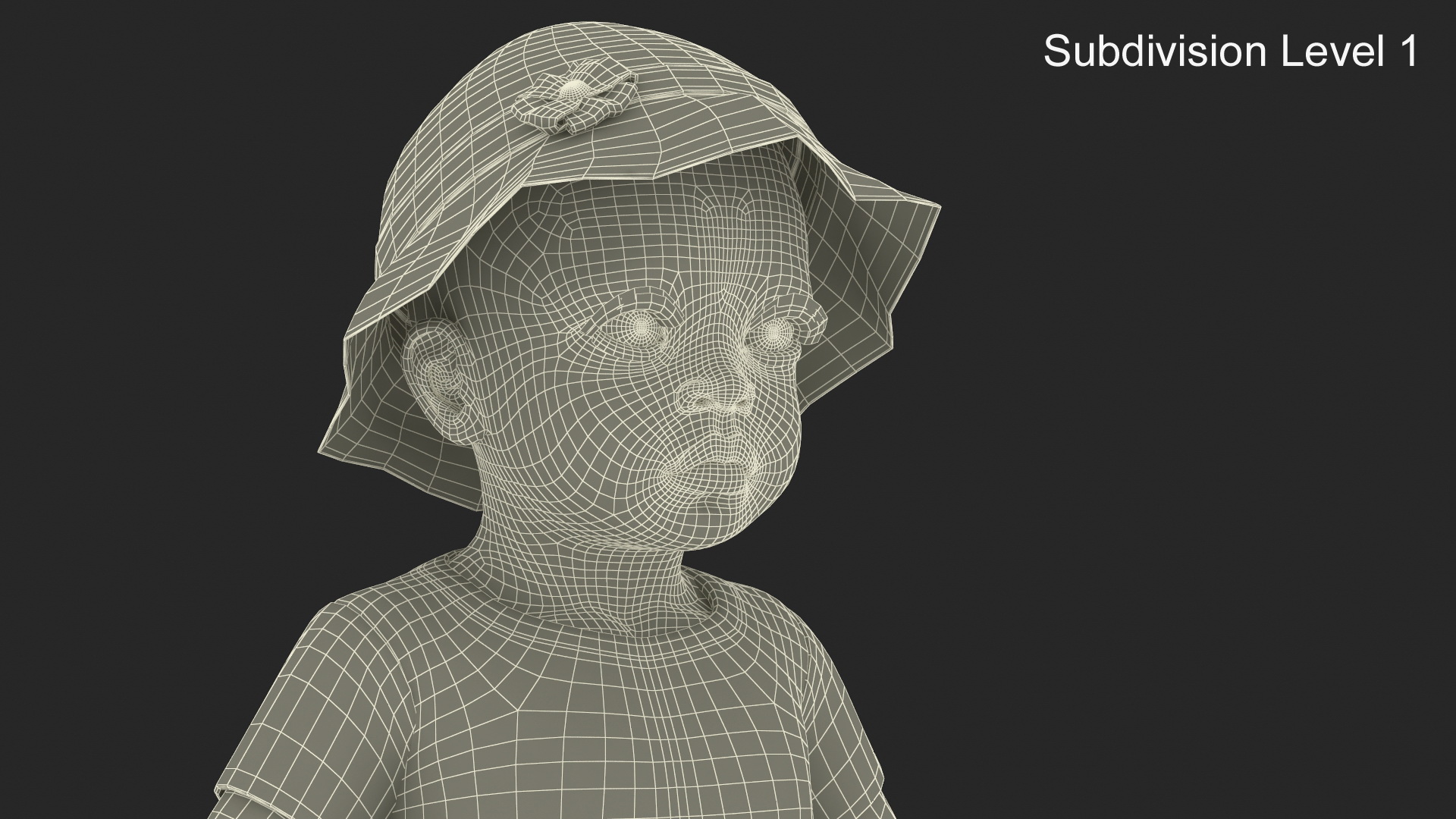 Black Baby Girl in Summer Outfit A-Pose 3D model