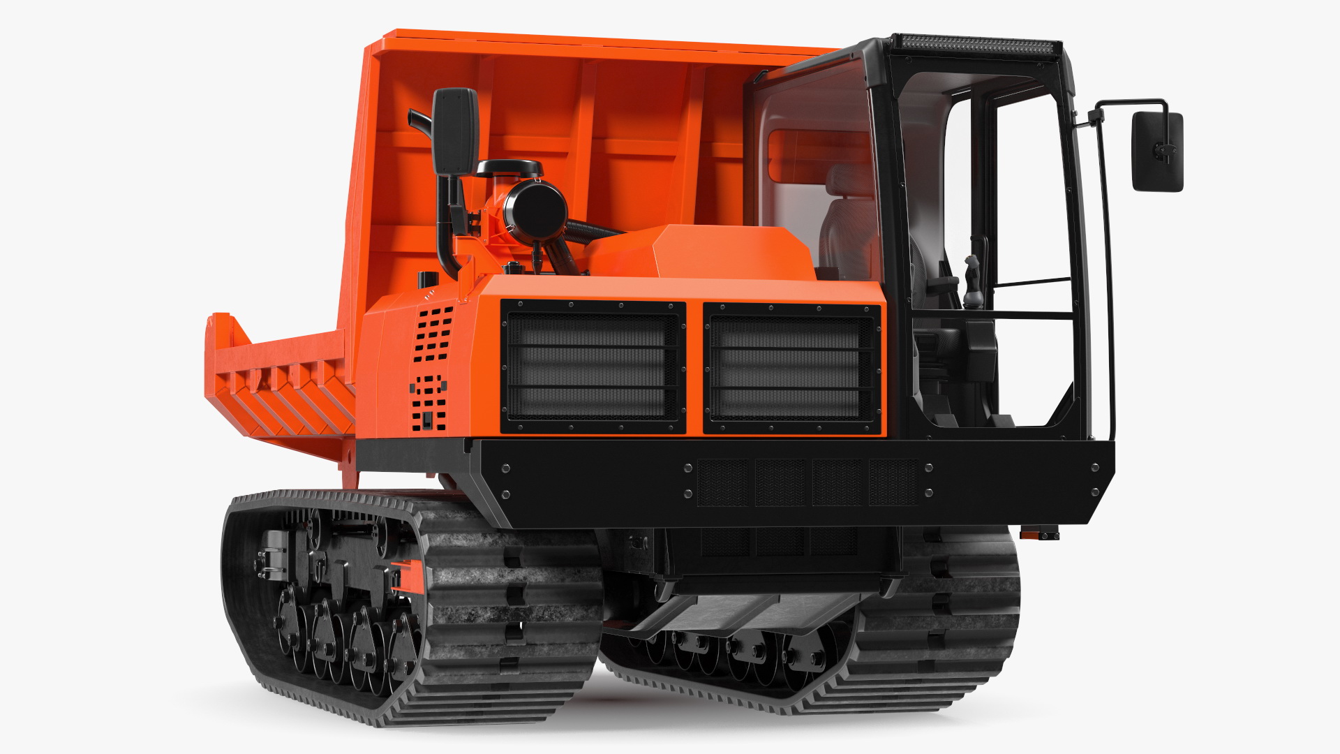 Tracked Carrier Orange New Rigged for Cinema 4D 3D