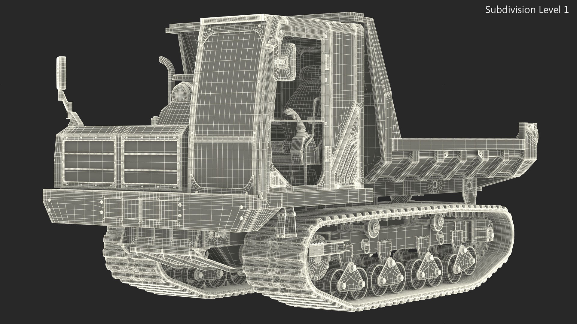 Tracked Carrier Orange New Rigged for Cinema 4D 3D