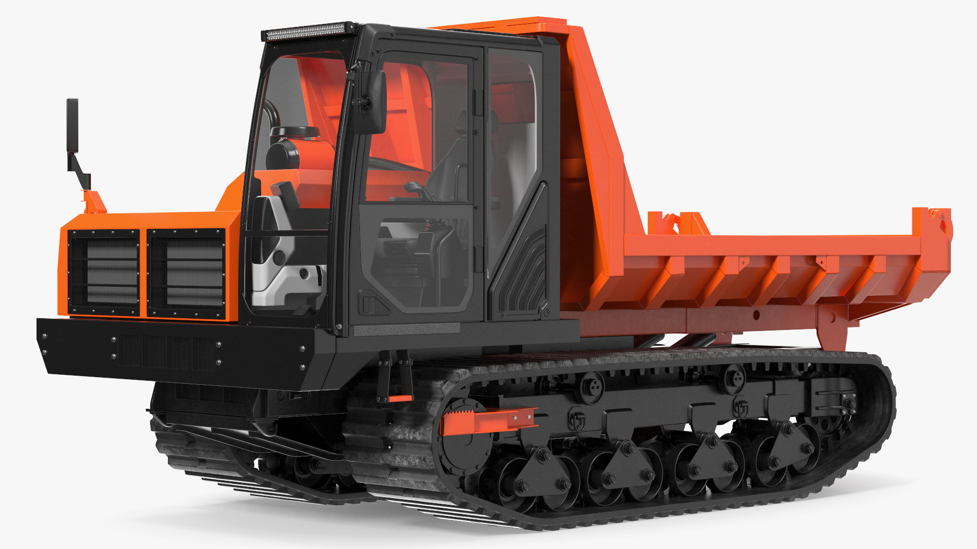 Tracked Carrier Orange New Rigged for Cinema 4D 3D