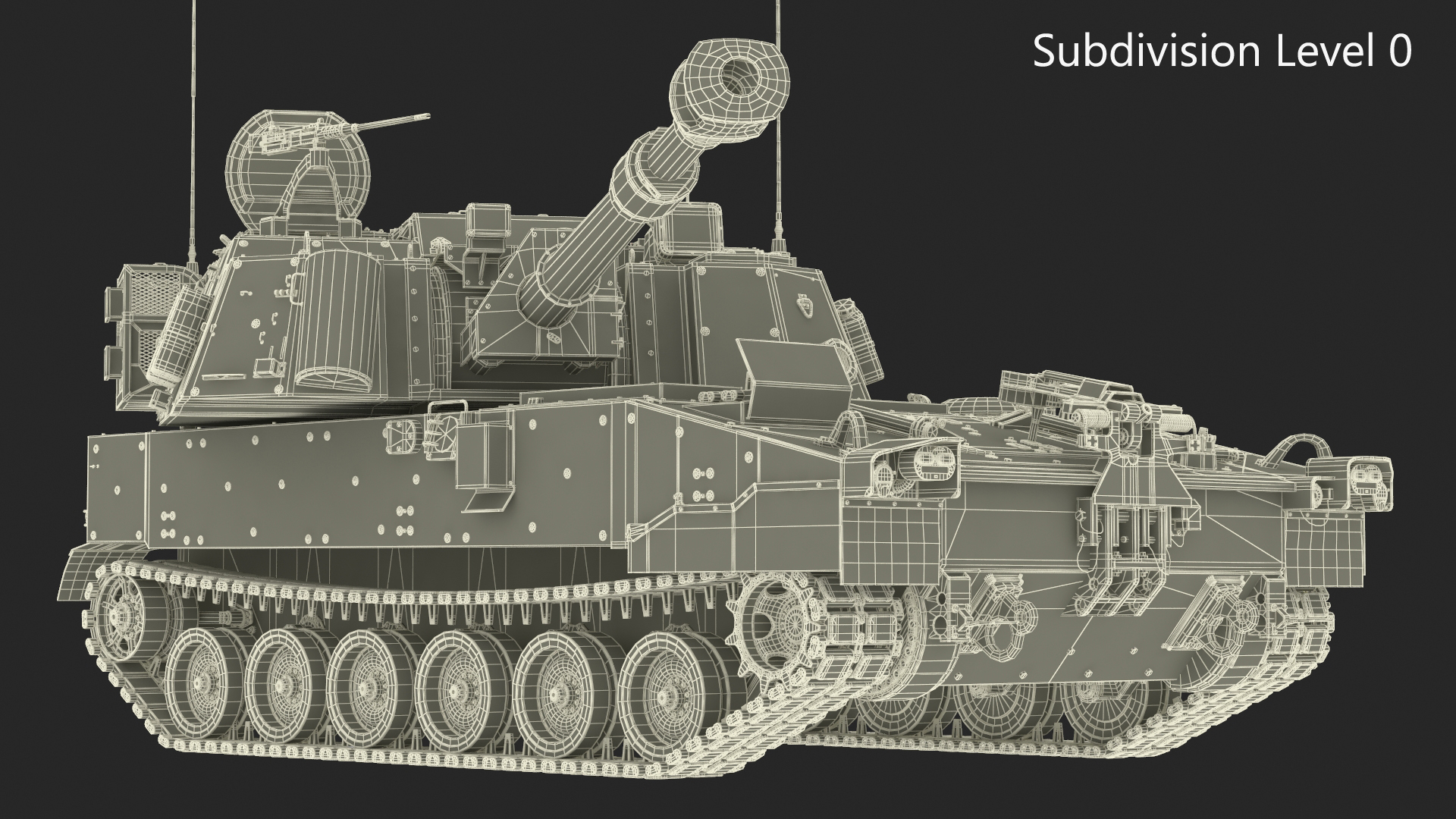 Military Howitzer M109A7 Paladin Rigged 3D model