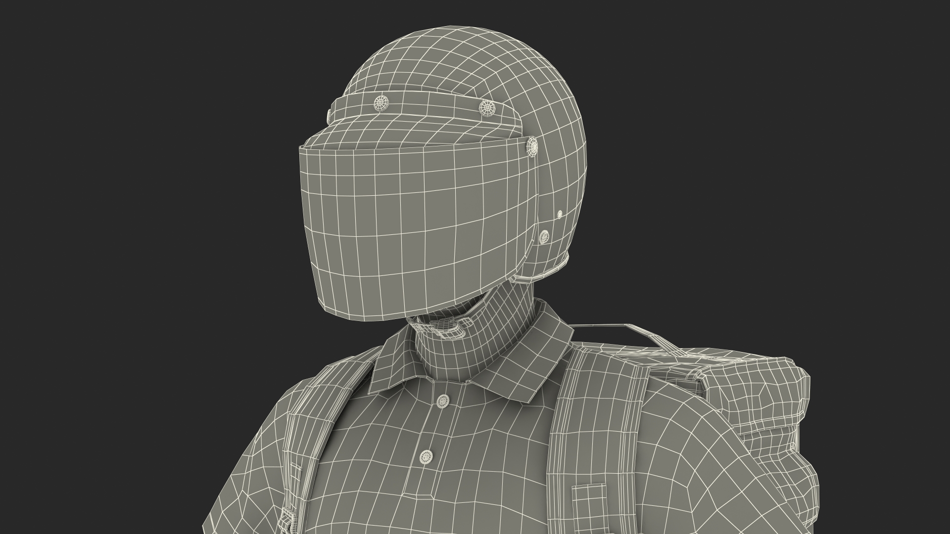 3D Delivery Man wearing Helmet Fur Rigged model