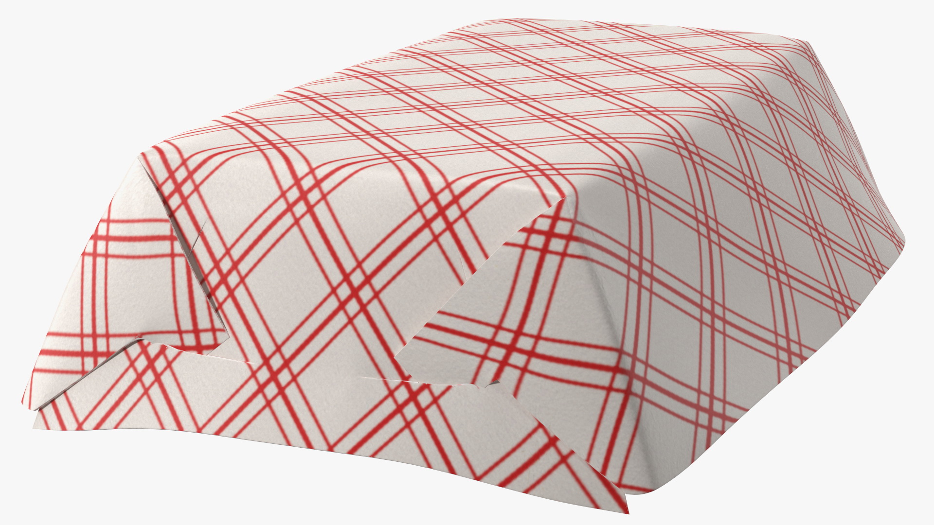 Paper Food Boat Red Checker 3D