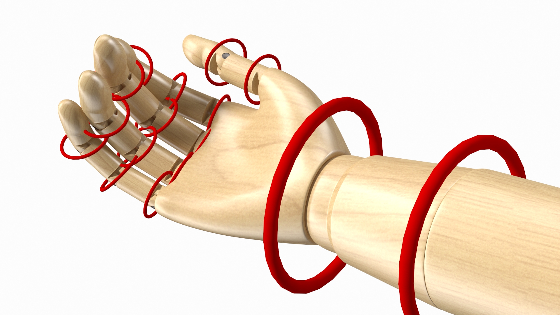 3D Mannequin Wooden Hand Rigged model