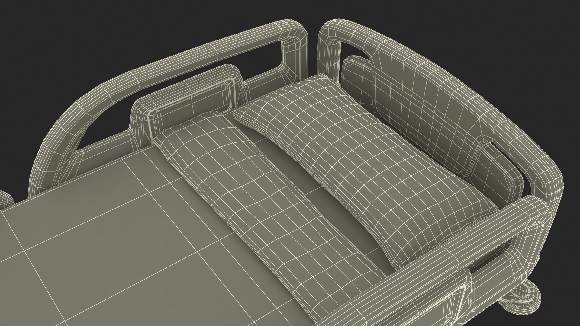 3D Smart Hospital Bed Off State model