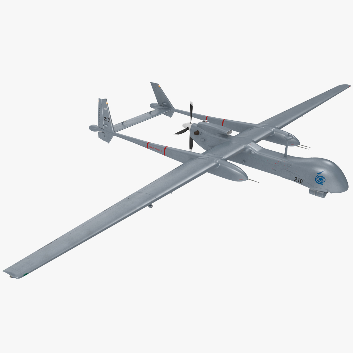 3D model Unmanned Aerial Vehicle Drone IAI Eitan Rigged for Maya