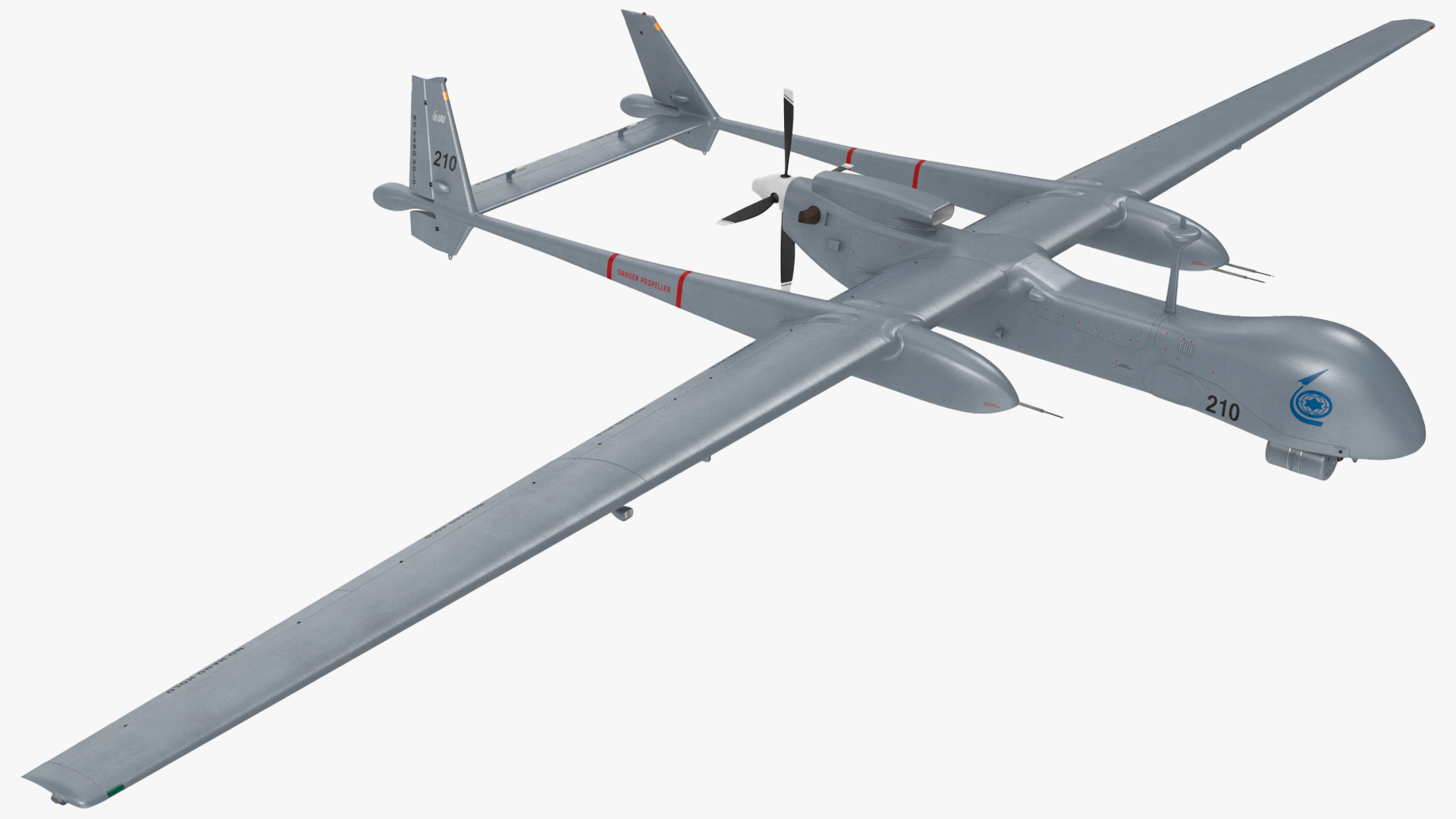 3D model Unmanned Aerial Vehicle Drone IAI Eitan Rigged for Maya