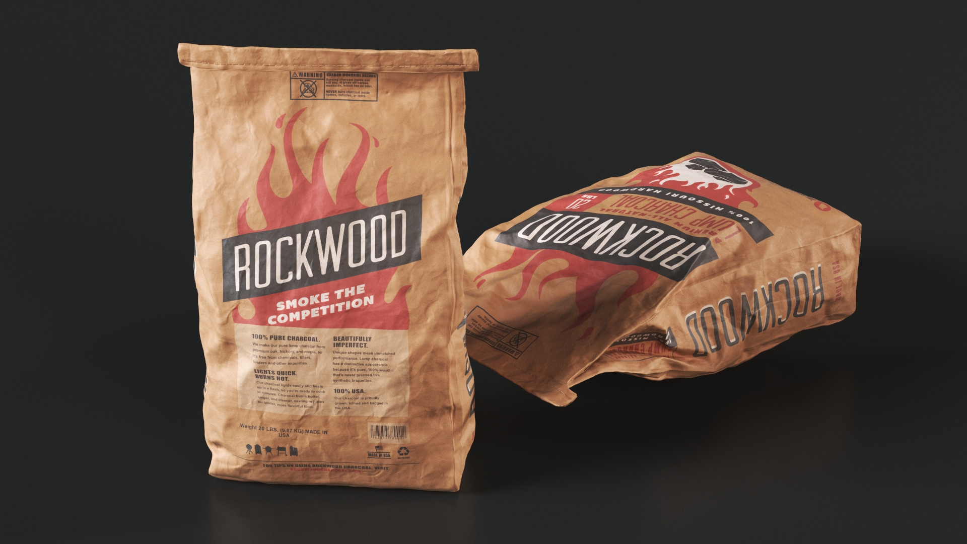 3D Charcoal Bag Rockwood Closed model