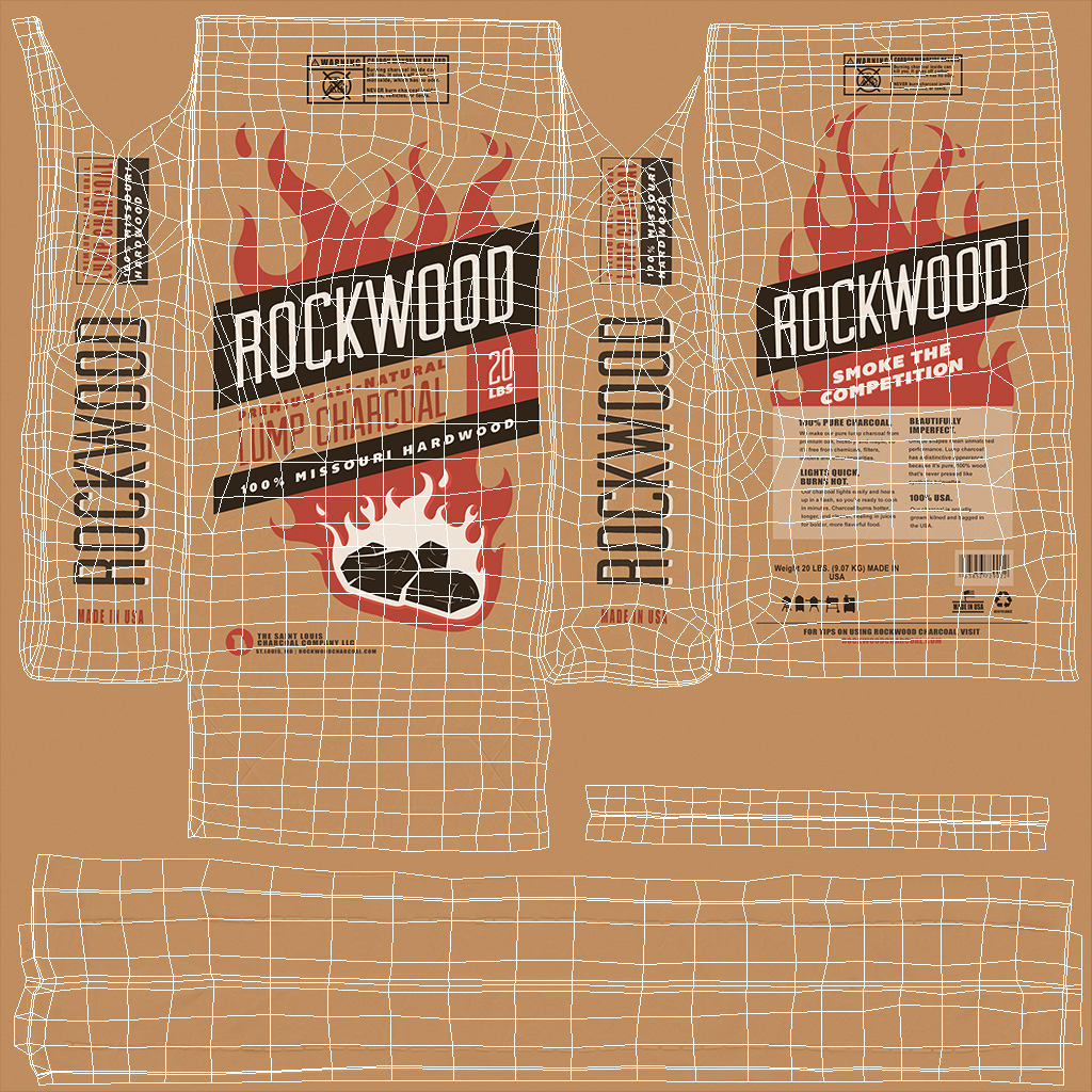 3D Charcoal Bag Rockwood Closed model